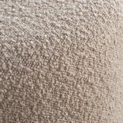 Banak Lucie Puf de salón redondo tapizado en borreguito rosa