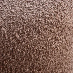 Banak Lucie Puf de salón redondo tapizado en borreguito terracota