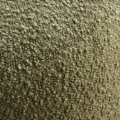 Banak Lucie Puf de salón redondo tapizado en borreguito verde