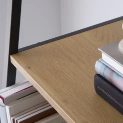 Banak Madison étagère échelle en chêne sauvage et métal noir