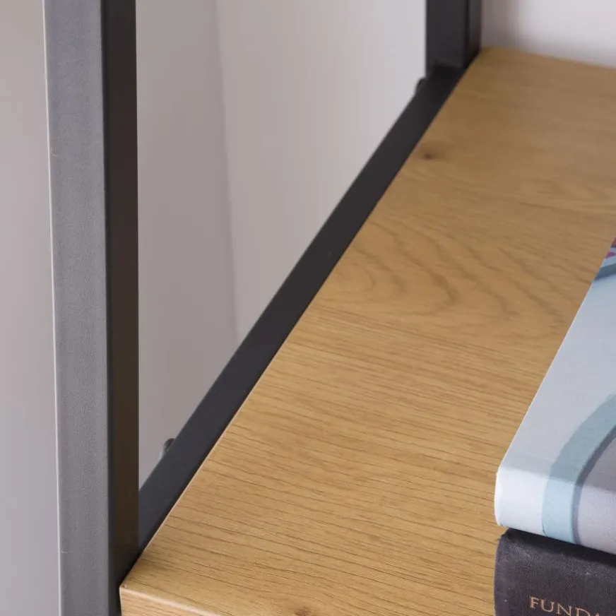 Banak Madison étagère échelle en chêne sauvage et métal noir