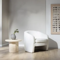 Banak Magna Fauteuil tapissé bouclette blanche