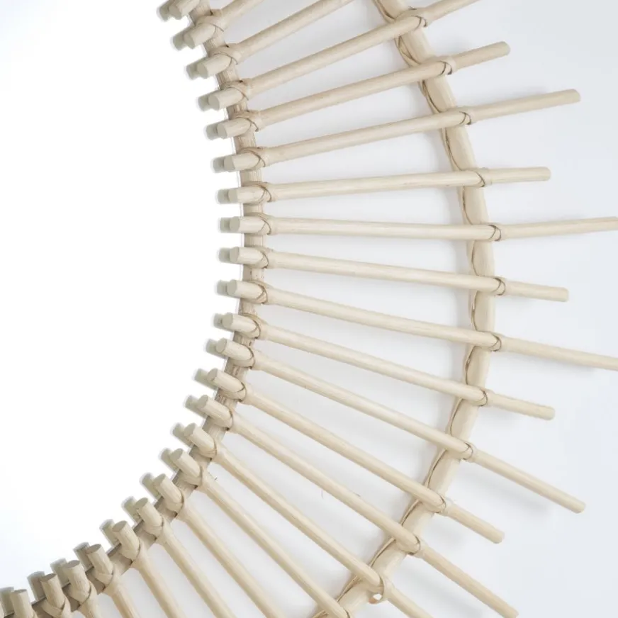 Banak Maia Miroir mural en rotin naturel