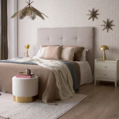 Banak Maira T&ecirc;te de lit capitonnée beige pour lit de 150 et 160