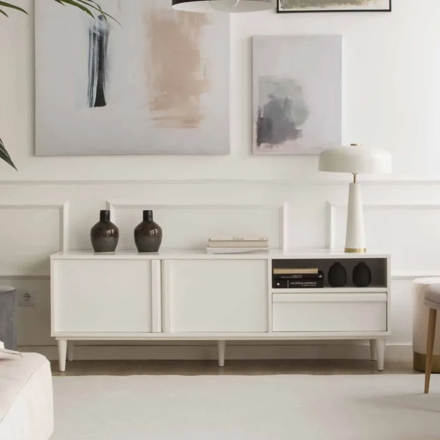 Banak Margot Meuble tv laqué en blanc