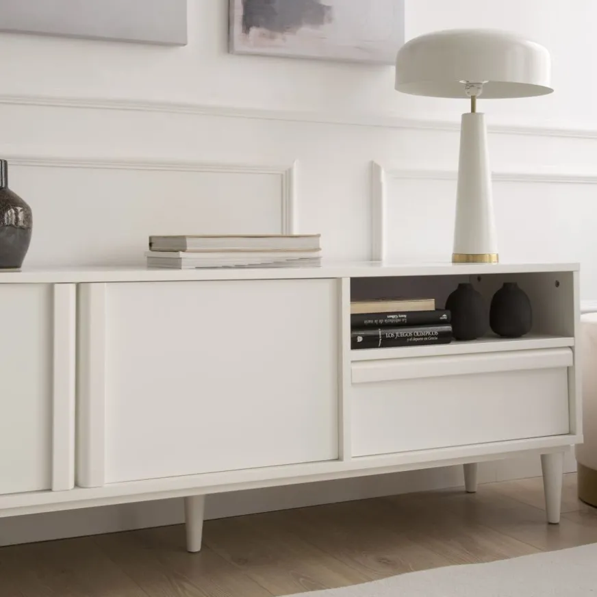 Banak Margot Meuble tv laqué en blanc