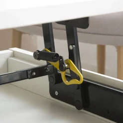 Banak Margot Table basse relevable en bois laqué blanc