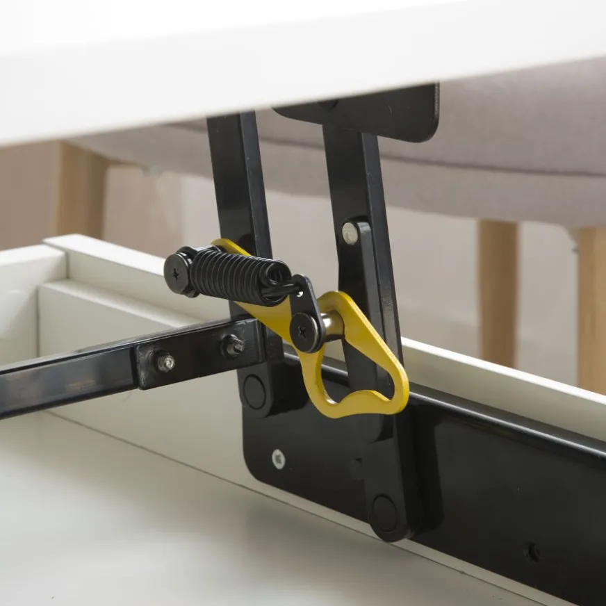 Banak Margot Table basse relevable en bois laqué blanc