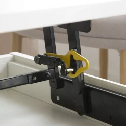 Banak Margot Table basse relevable en bois laqué blanc