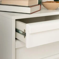 Banak Margot Table de chevet en bois laqué blanc