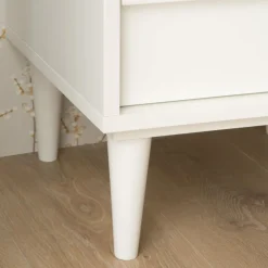Banak Margot Table de chevet en bois laqué blanc