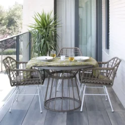 Banak Mattia Chaise de jardin en rotin synthétique