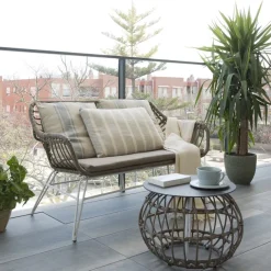 Banak Mattia Table basse de jardin en rotin synthétique