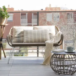 Banak Mattia Table basse de jardin en rotin synthétique