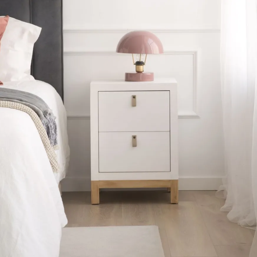 Enfant Banak Milos Table de nuit blanche et naturelle