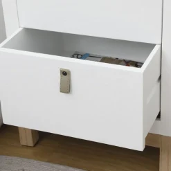 Enfant Banak Milos Table de nuit blanche et naturelle