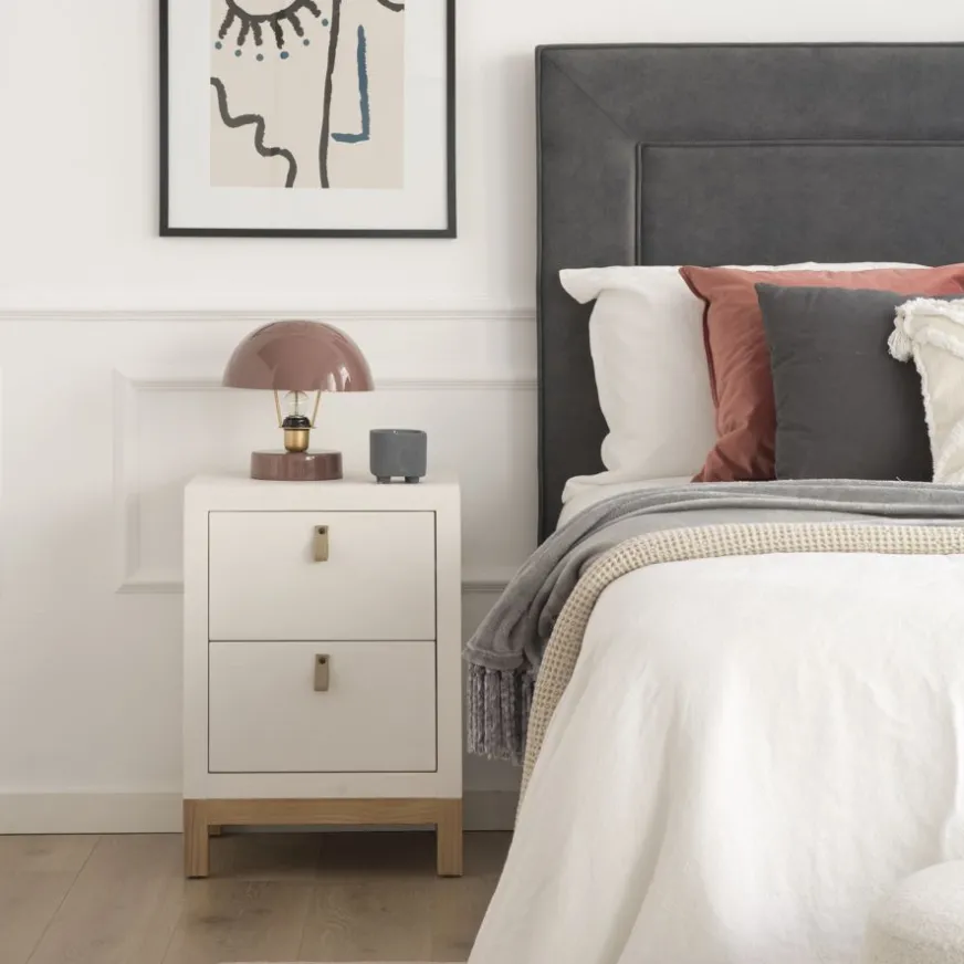 Enfant Banak Milos Table de nuit blanche et naturelle