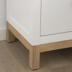 Enfant Banak Milos Table de nuit blanche et naturelle