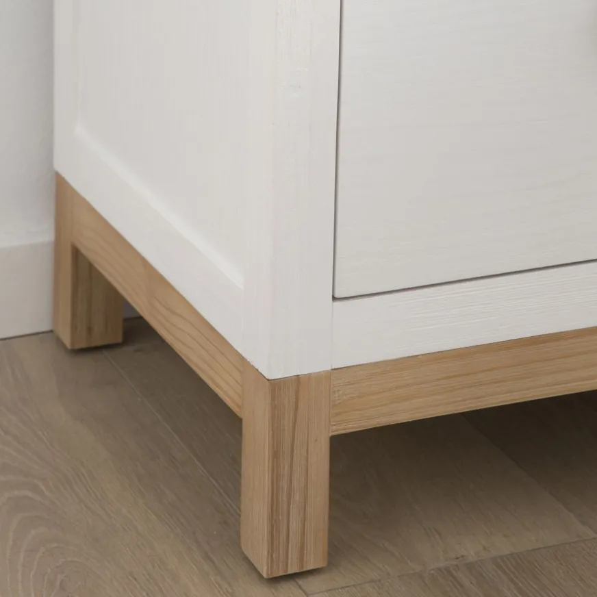 Enfant Banak Milos Table de nuit blanche et naturelle