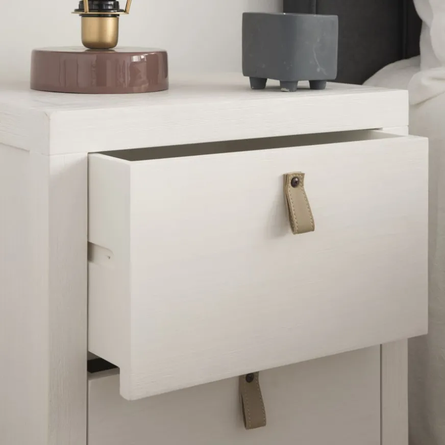 Enfant Banak Milos Table de nuit blanche et naturelle