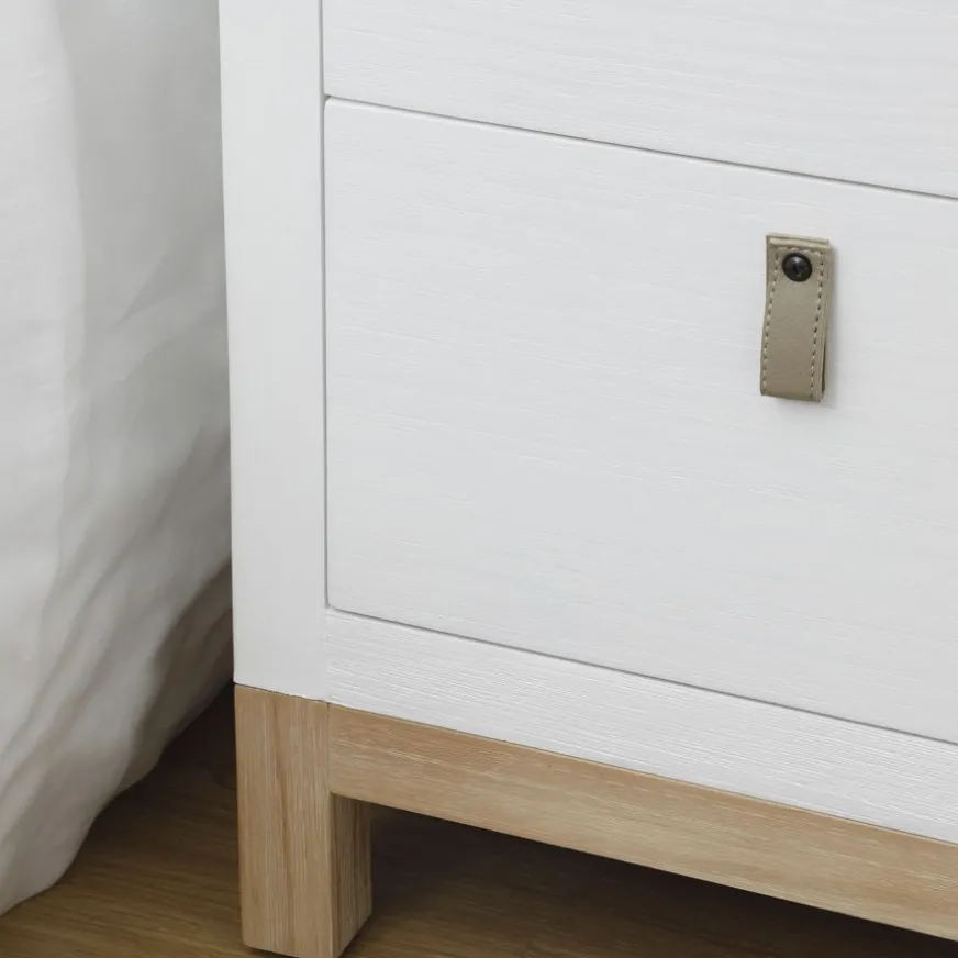 Enfant Banak Milos Table de nuit blanche et naturelle