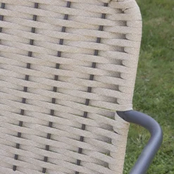 Banak Mink Chaise de jardin en corde de couleur taupe et en aluminium graphite