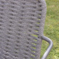 Banak Mink Chaise de jardin en corde de couleur anthracite et en aluminium graphite