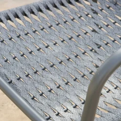 Banak Mink Chaise de jardin en corde de couleur anthracite et en aluminium graphite