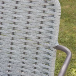 Banak Mink Chaise de jardin en corde de couleur tourmaline et en aluminium graphite