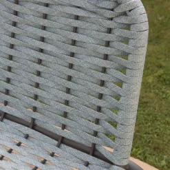 Banak Mink Tabouret de jardin en corde tourmaline et aluminium graphite