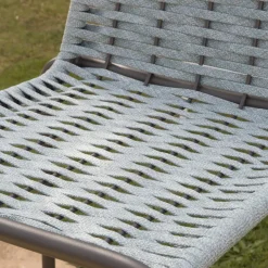 Banak Mink Tabouret de jardin en corde tourmaline et aluminium graphite