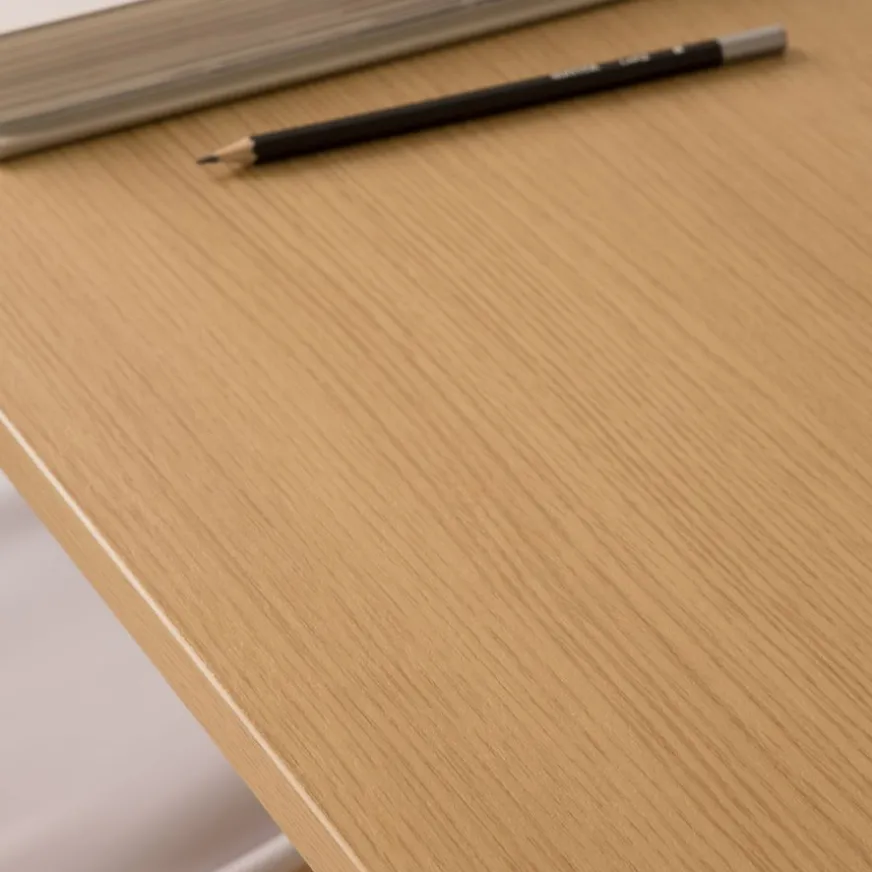 Banak Monet Bureau en chêne clair et métal blanc