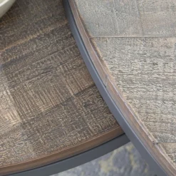 Banak Nadine Set de 2 tables basses en bois massif et métal