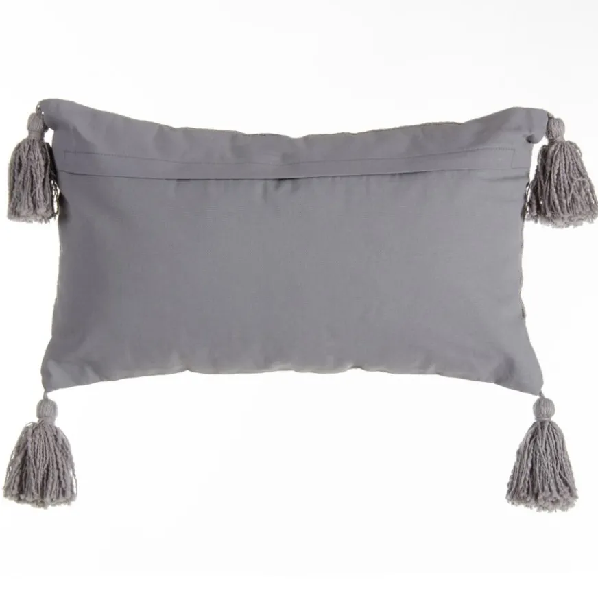 Banak Naga Coussin gris décoration en coton