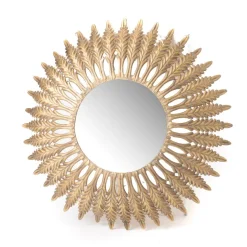 Banak Nalka Miroir rond mural doré