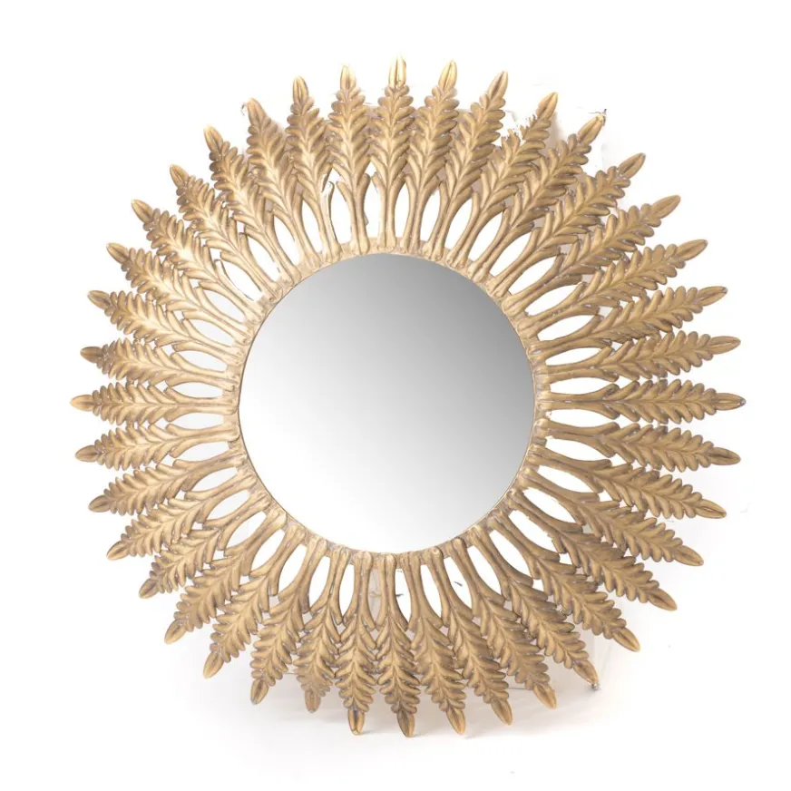 Banak Nalka Miroir rond mural doré