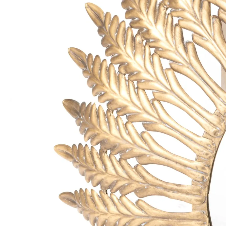 Banak Nalka Miroir rond mural doré