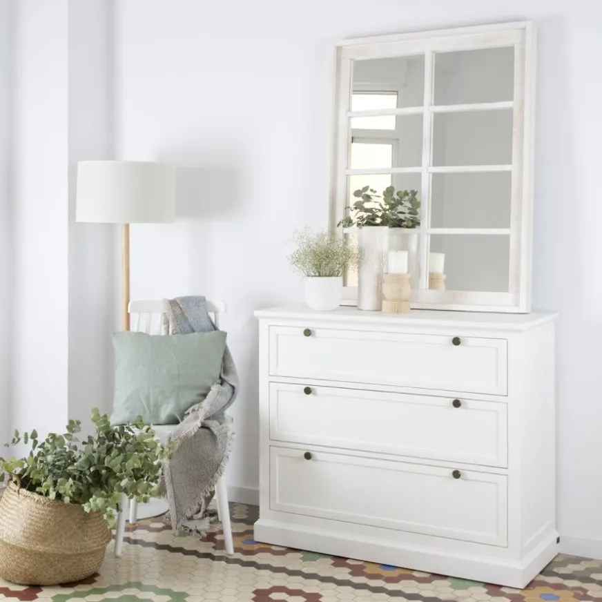 Banak Nantes Commode en bois laqué blanc