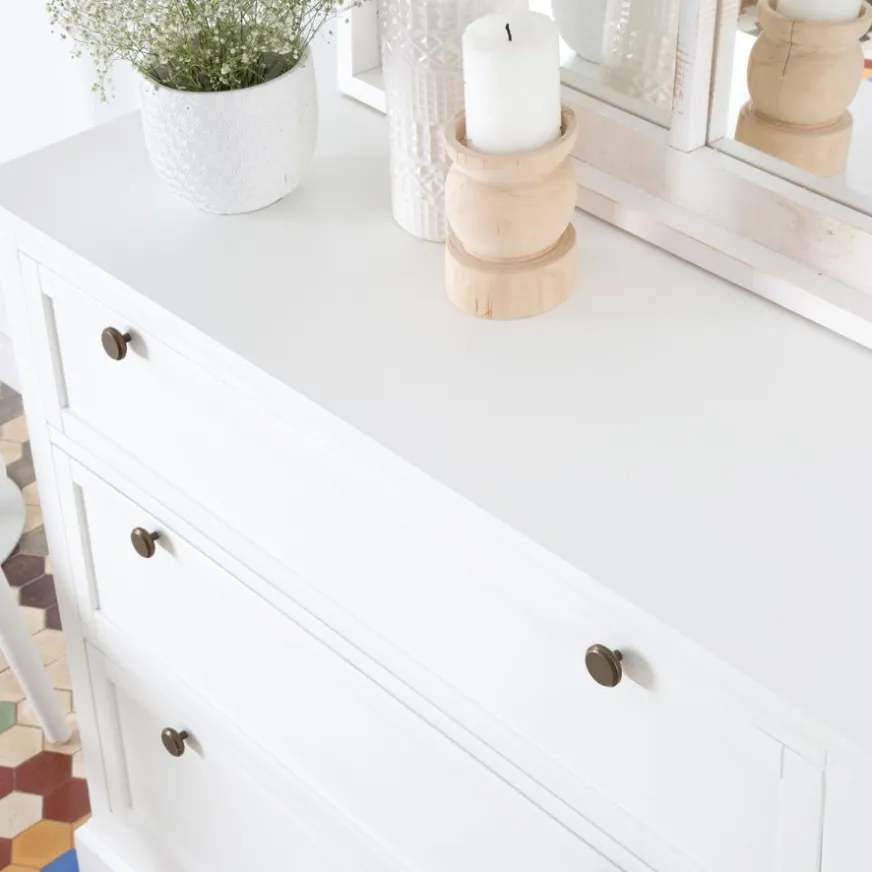 Banak Nantes Commode en bois laqué blanc