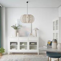 Banak Naroa Buffet laqué en blanc