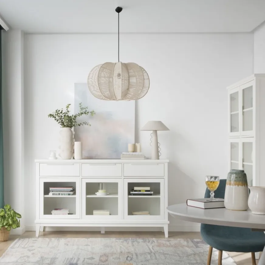 Banak Naroa Buffet laqué en blanc