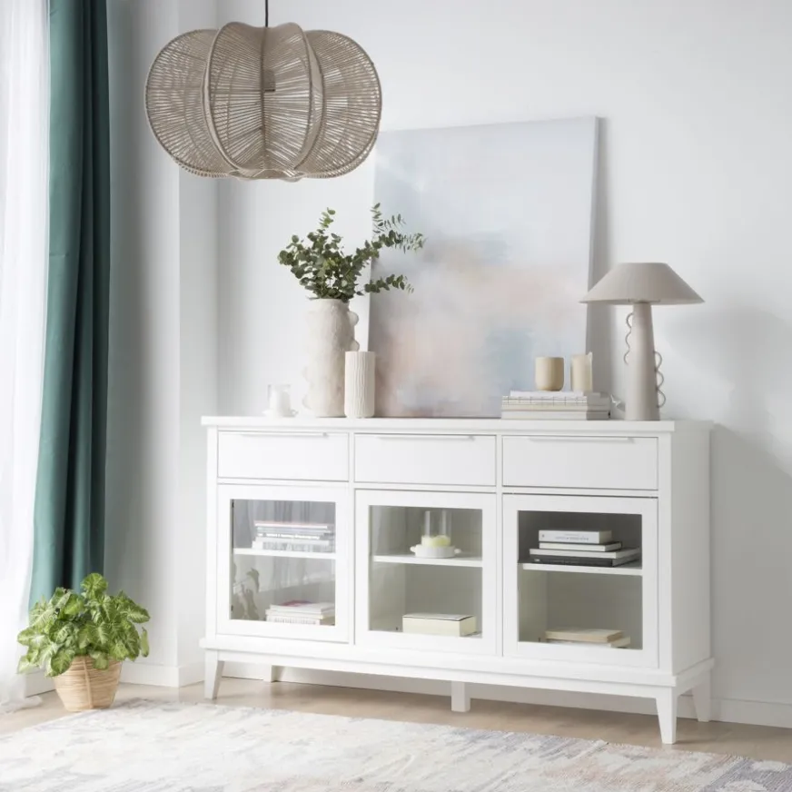 Banak Naroa Buffet laqué en blanc