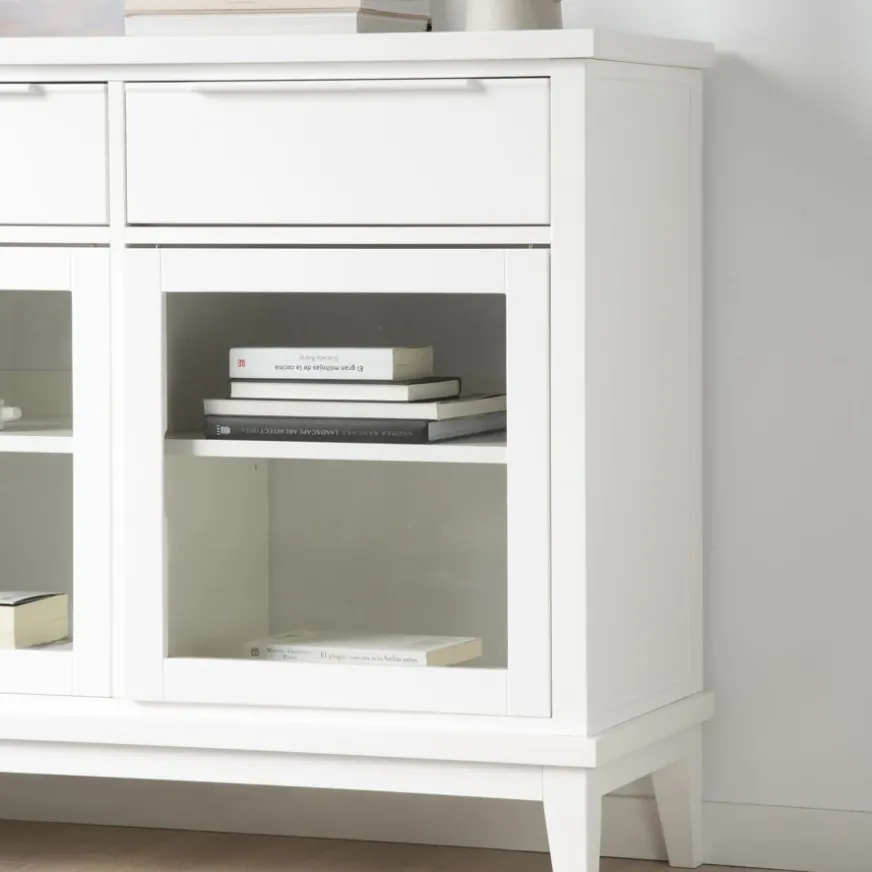 Banak Naroa Buffet laqué en blanc