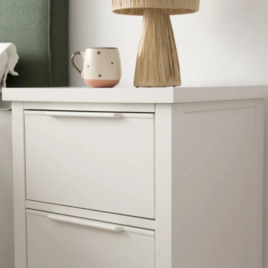 Banak Naroa Table de nuit laquée en blanc