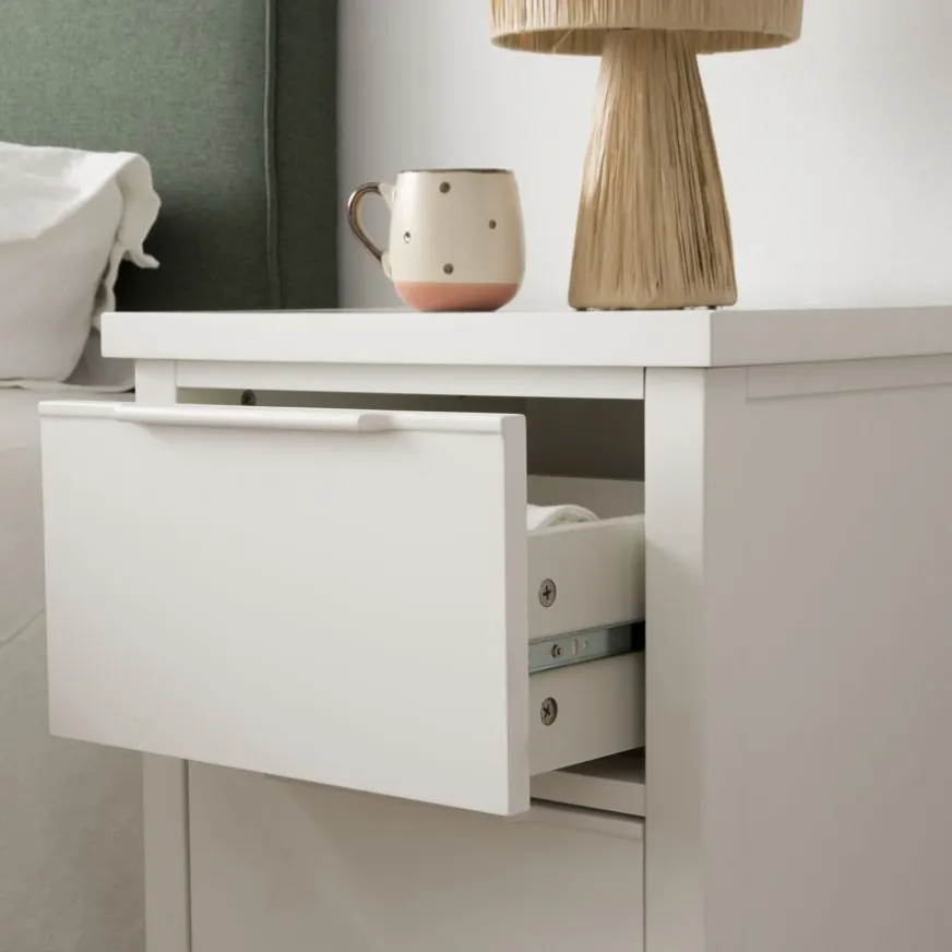 Banak Naroa Table de nuit laquée en blanc