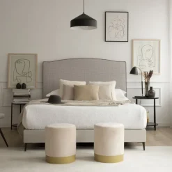 Banak Nayra Base de lit tapissé 150x190