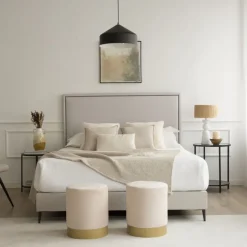 Banak Nayra Base de lit tapissé 150x190