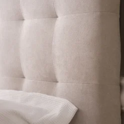 Banak Neris T&ecirc;te de lit tapissée beige pour lit de 150 et 160
