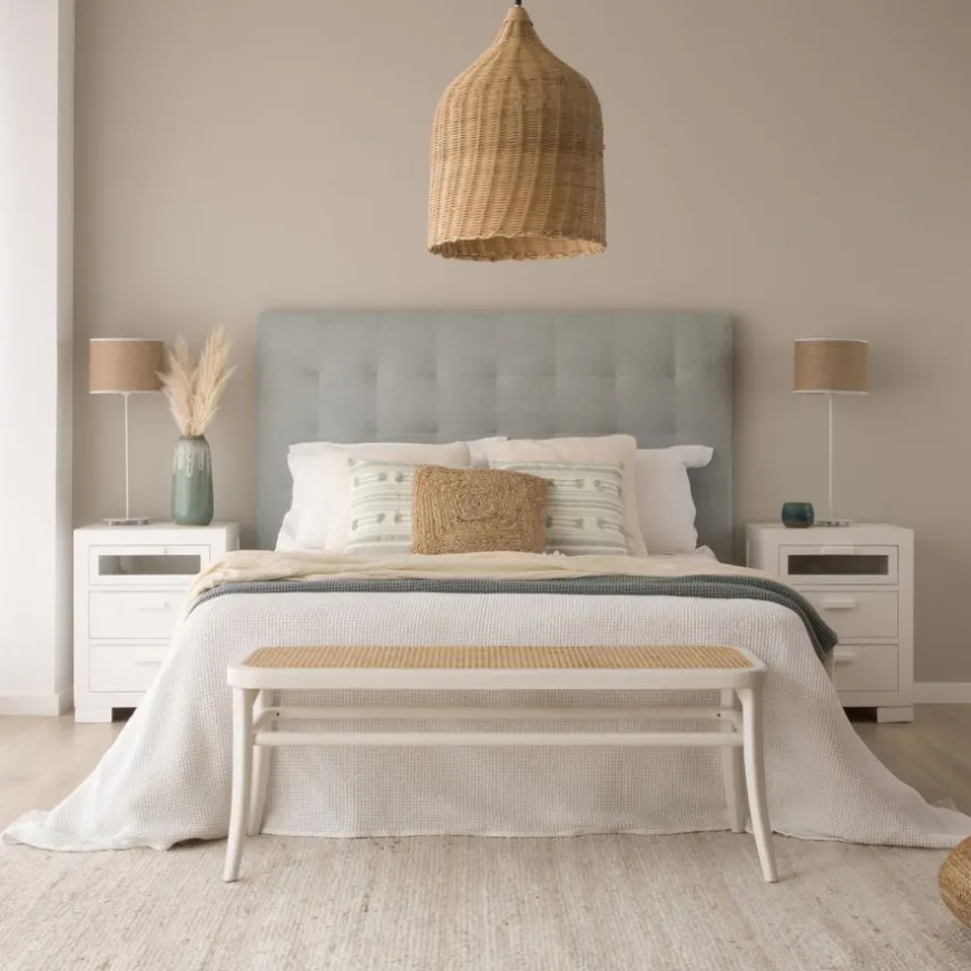 Banak Neris Tête de lit tapissée bleu turquoise pour lit de 150 et 160