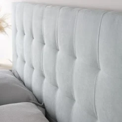 Banak Neris Tête de lit tapissée bleu turquoise pour lit de 150 et 160